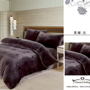 法蘭絨 鋪棉床包兩用被四件式組 【旻耀-灰】保暖 冬天必備 加高35cm