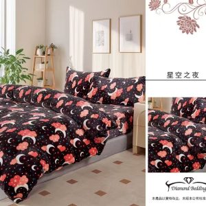 法蘭絨 鋪棉床包兩用被四件式組 【星空之夜】保暖 冬天必備 加高35cm