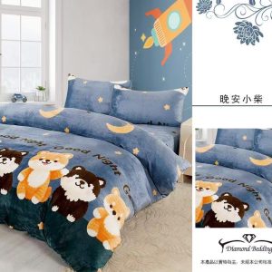 法蘭絨 鋪棉床包兩用被四件式組 【晚安小柴】保暖 冬天必備 加高35cm