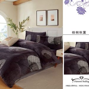 法蘭絨 鋪棉床包兩用被四件式組 【梧桐秋葉】保暖 冬天必備 加高35cm