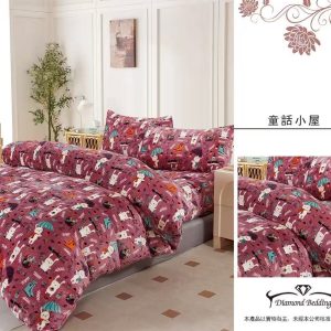 法蘭絨 鋪棉床包兩用被四件式組 【童話小屋】保暖 冬天必備 加高35cm