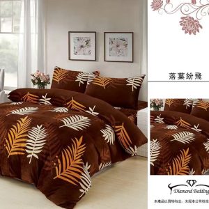 法蘭絨 鋪棉床包兩用被四件式組 【落夜紛飛】保暖 冬天必備 加高35cm