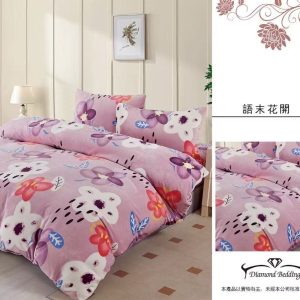 法蘭絨 鋪棉床包兩用被四件式組 【語末花開】保暖 冬天必備 加高35cm