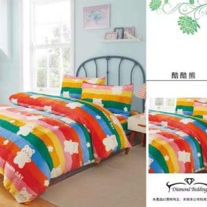 法蘭絨 鋪棉床包兩用被四件式組 【酷酷熊】保暖 冬天必備 加高35cm