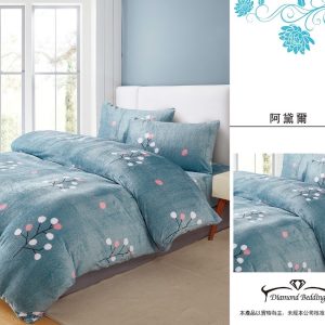 法蘭絨 鋪棉床包兩用被四件式組 【阿黛爾】保暖 冬天必備 加高35cm